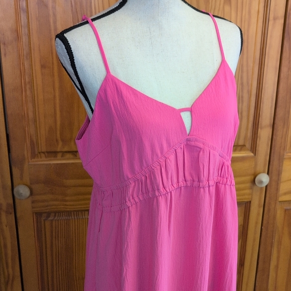 a new day Vibrant Pink Maxi NEW Strapless Dress L                    CC143 - Picture 2 of 9